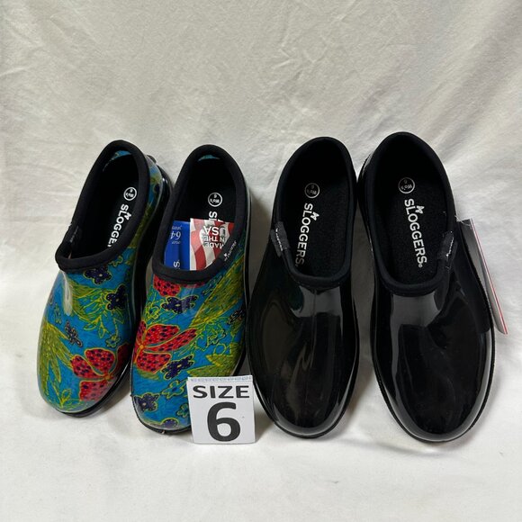 Two for One Price!!! Sloggers Waterproof Rain Shoes - Black & Mid Summer Blue - Picture 3 of 4